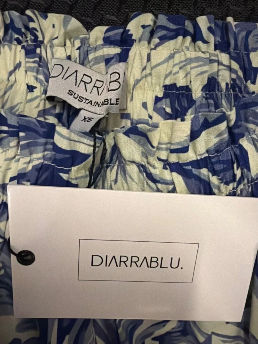 Diarrablu Printed Cotton Poplin Leer Pants Toile Blu Womens Size Small